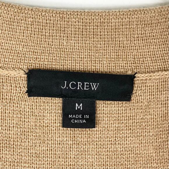 J CREW Blazer Jacket Sweater Cardigan M Merino-Wool Cotton Knit Tan Open ”Eloise - Picture 5 of 11